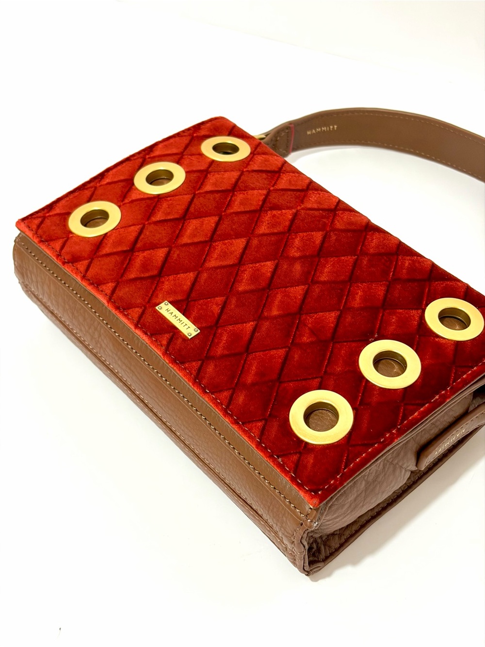 Hammitt Montana Small Clutch In Monarch Velvet With Antique Gold Hardware NWT - Picture 15 of 16